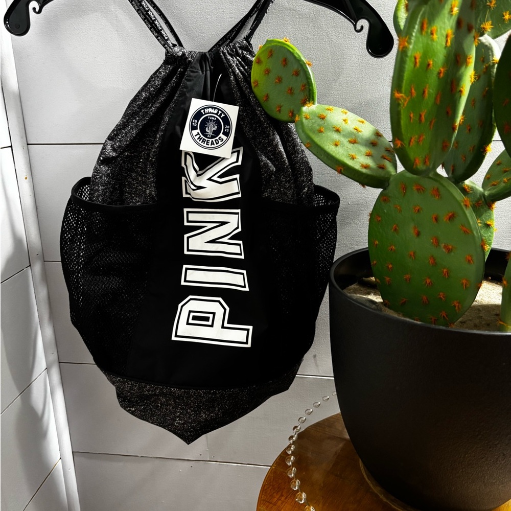PINK Victoria's Secret Black and White Backpack Sporty Minimalist Design